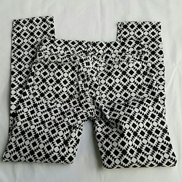 J. Crew Geo Print Black & White Jeans Size 27 - Picture 7 of 7
